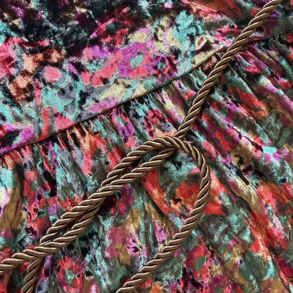 Free People Crushed Velvet Mini Dress with Belt - Picture 4 of 7